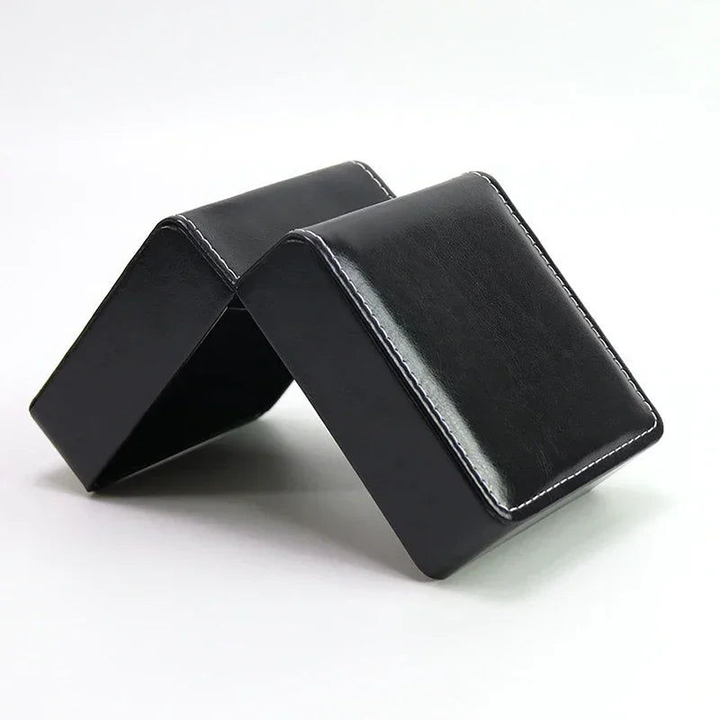 Black Single Watch Gift Box PU Leather with Pillow Wristwatch Display Case Organizer Clamshell Men