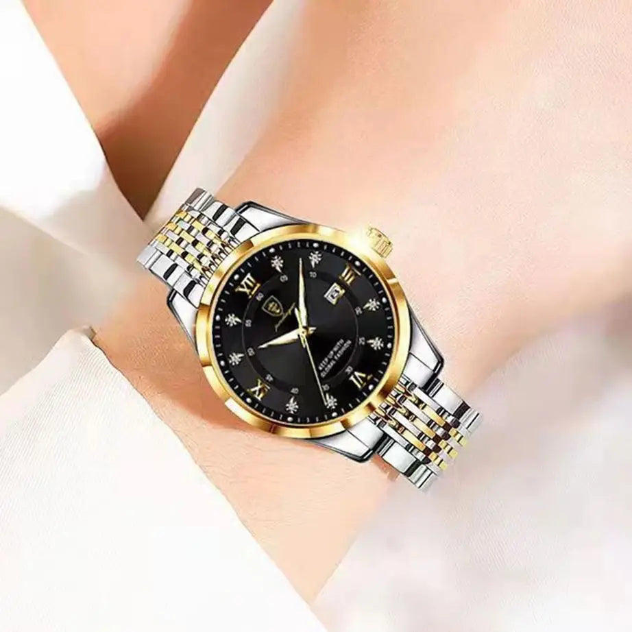 POEDAGAR Luxury Women's Quartz Watch Waterproof Luminous Date Stainless Steel Casual