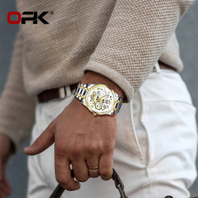 OPK8135 Men's Watch Steel Band Night Glow Waterproof