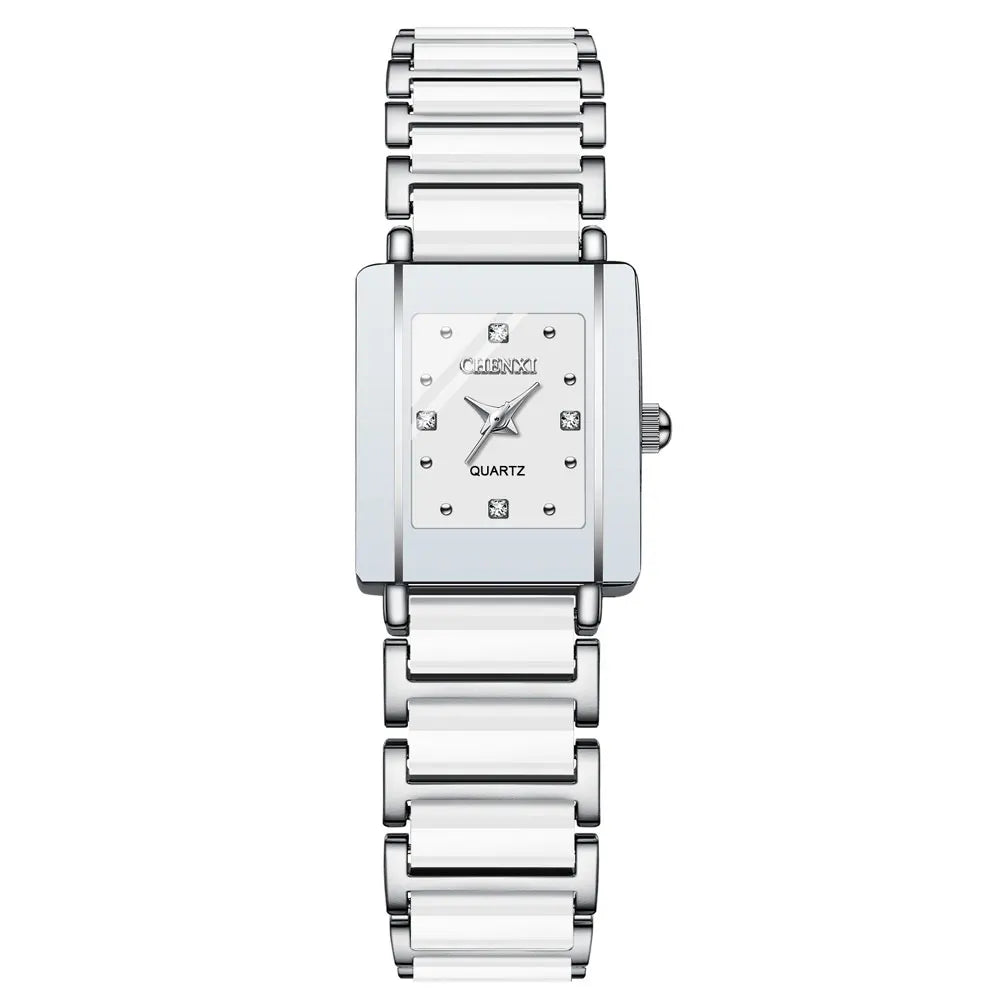 CHENXI Couple’s Luxury Waterproof Watches – Ceramics & Metal Strap