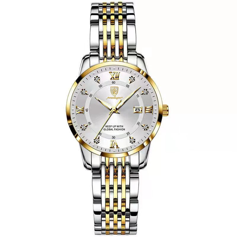 POEDAGAR Luxury Women's Quartz Watch Waterproof Luminous Date Stainless Steel Casual