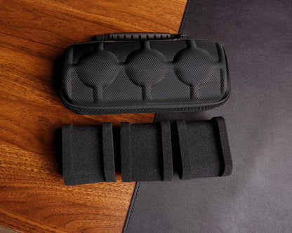 2/3/5 Slots Watch Travel Case Hard Watch Roll Organizer with Form-Fitting Pillow Red Microfiber Lining