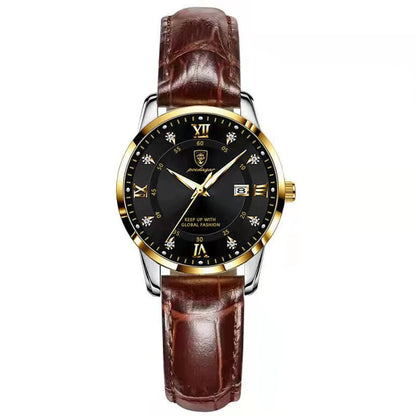 POEDAGAR Luxury Women's Quartz Watch Waterproof Luminous Date Stainless Steel Casual