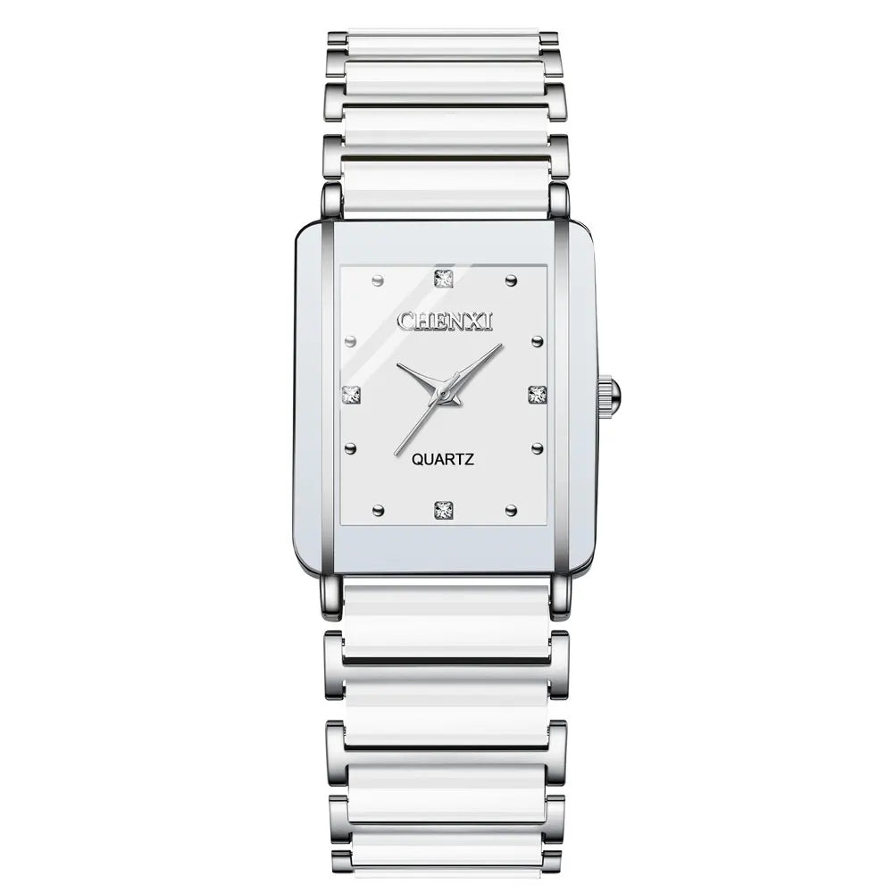 CHENXI Couple’s Luxury Waterproof Watches – Ceramics & Metal Strap