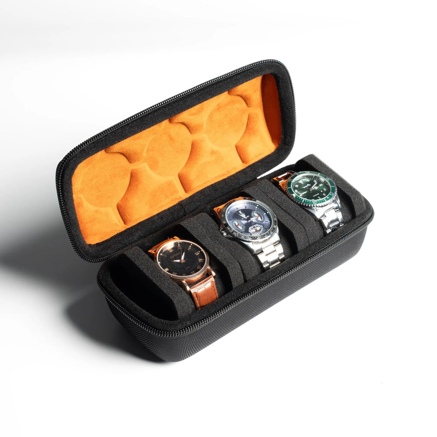 2/3/5 Slots Watch Travel Case Hard Watch Roll Organizer with Form-Fitting Pillow Red Microfiber Lining