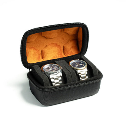 2/3/5 Slots Watch Travel Case Hard Watch Roll Organizer with Form-Fitting Pillow Red Microfiber Lining