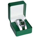 Black Single Watch Gift Box PU Leather with Pillow Wristwatch Display Case Organizer Clamshell Men