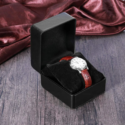 Black Single Watch Gift Box PU Leather with Pillow Wristwatch Display Case Organizer Clamshell Men