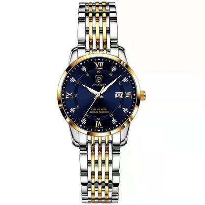 POEDAGAR Luxury Women's Quartz Watch Waterproof Luminous Date Stainless Steel Casual