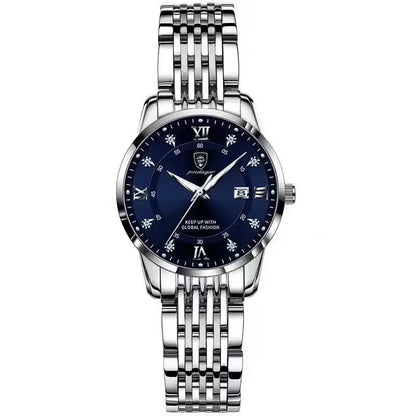 POEDAGAR Luxury Women's Quartz Watch Waterproof Luminous Date Stainless Steel Casual