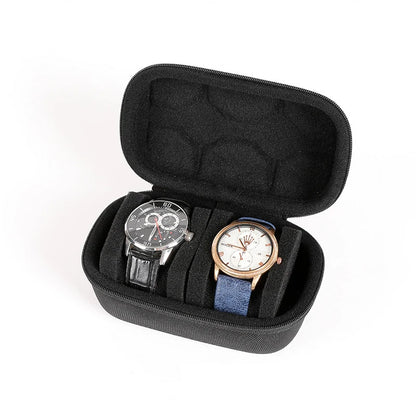 2/3/5 Slots Watch Travel Case Hard Watch Roll Organizer with Form-Fitting Pillow Red Microfiber Lining
