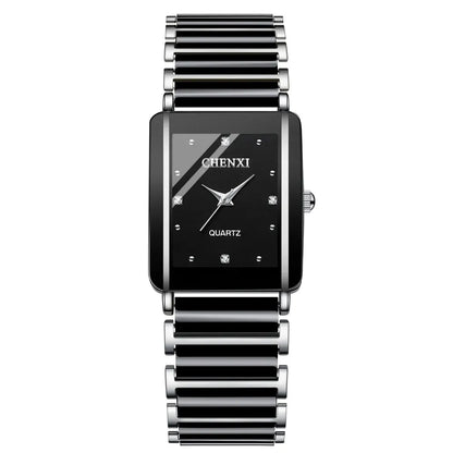 CHENXI Couple’s Luxury Waterproof Watches – Ceramics & Metal Strap