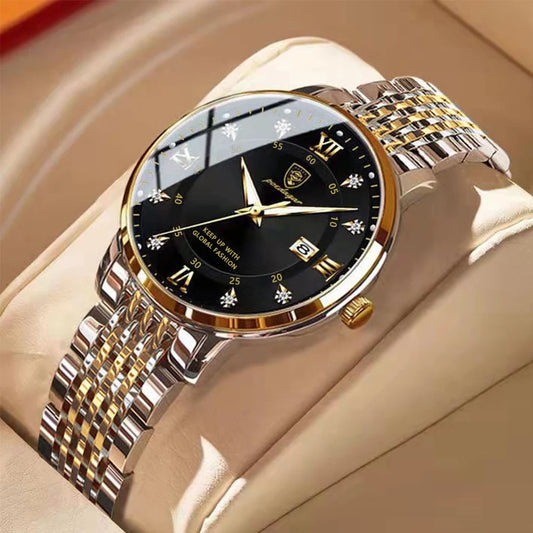 POEDAGAR Luxury Women's Quartz Watch Waterproof Luminous Date Stainless Steel Casual