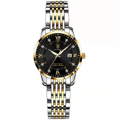 POEDAGAR Luxury Women's Quartz Watch Waterproof Luminous Date Stainless Steel Casual
