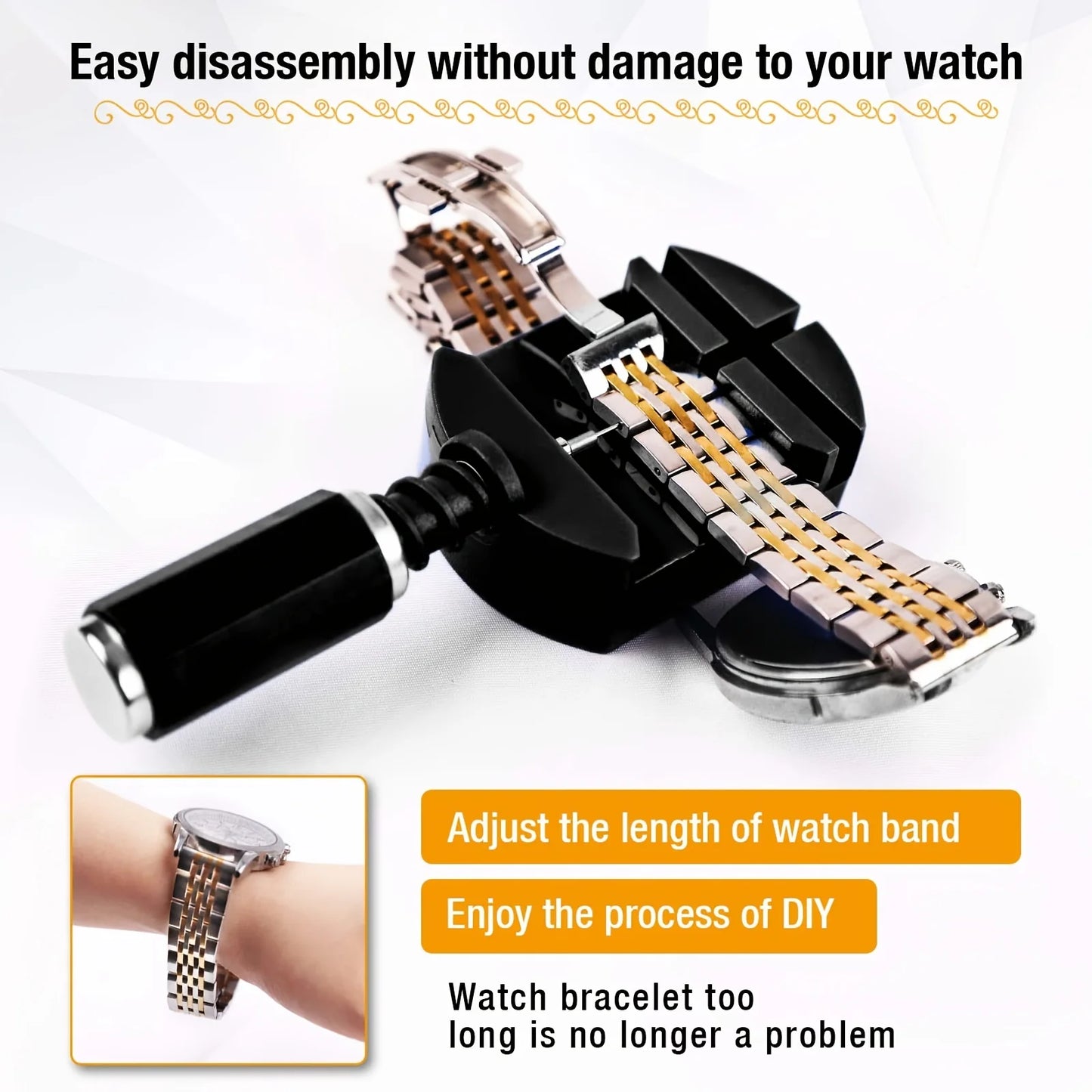 11pcs Watch Link Removal Tool Kit Strap Chain Pin Remover Repair for Watch Band Adjustment