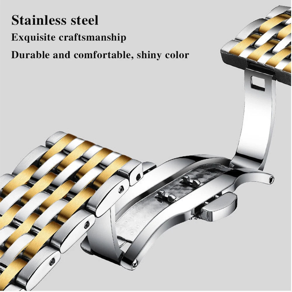 POEDAGAR Luxury Men's Quartz Watch Stainless Steel Waterproof Luminous Date Week