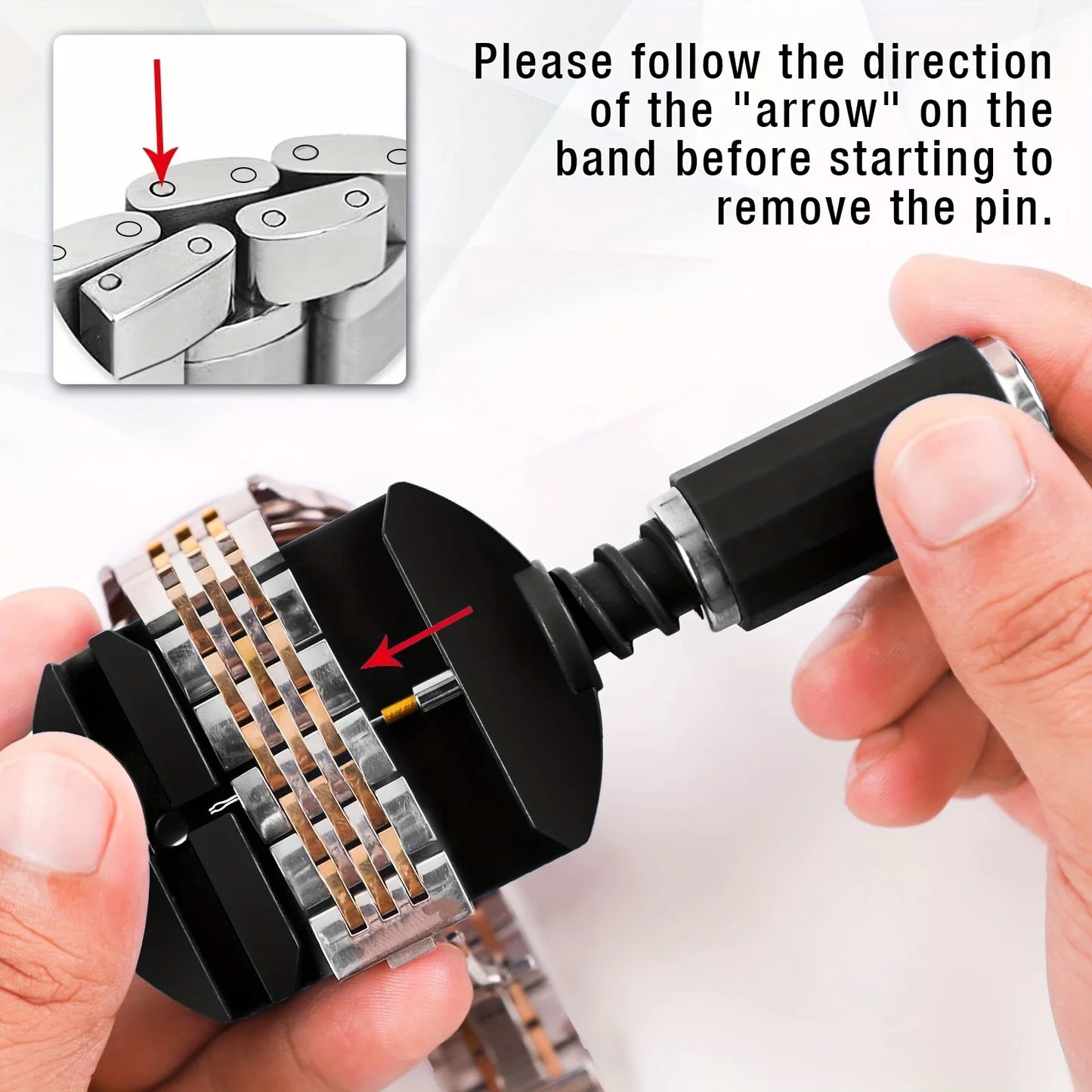 11pcs Watch Link Removal Tool Kit Strap Chain Pin Remover Repair for Watch Band Adjustment