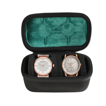 2/3/5 Slots Watch Travel Case Hard Watch Roll Organizer with Form-Fitting Pillow Red Microfiber Lining