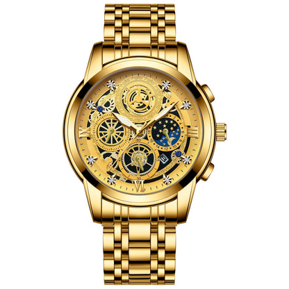 BINBOND B4010 Luxury Quartz Men Watch Stainless Steel Strap Luminous 30M Waterproof Business