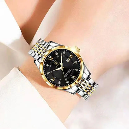 POEDAGAR Luxury Women's Quartz Watch Waterproof Luminous Date Stainless Steel Casual