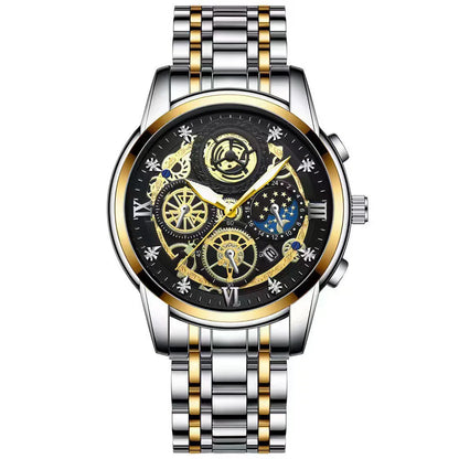 BINBOND B4010 Luxury Quartz Men Watch Stainless Steel Strap Luminous 30M Waterproof Business