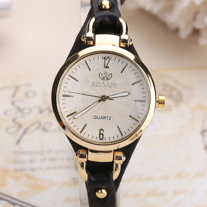Minimalist Women’s Quartz Watch – Leather Strap Dial