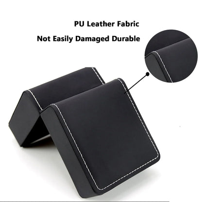 Black Single Watch Gift Box PU Leather with Pillow Wristwatch Display Case Organizer Clamshell Men